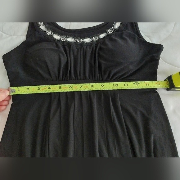 Dressbarn Collection/Sangria - Sleeveless Black Midi Formal Studded Dress - Picture 5 of 7